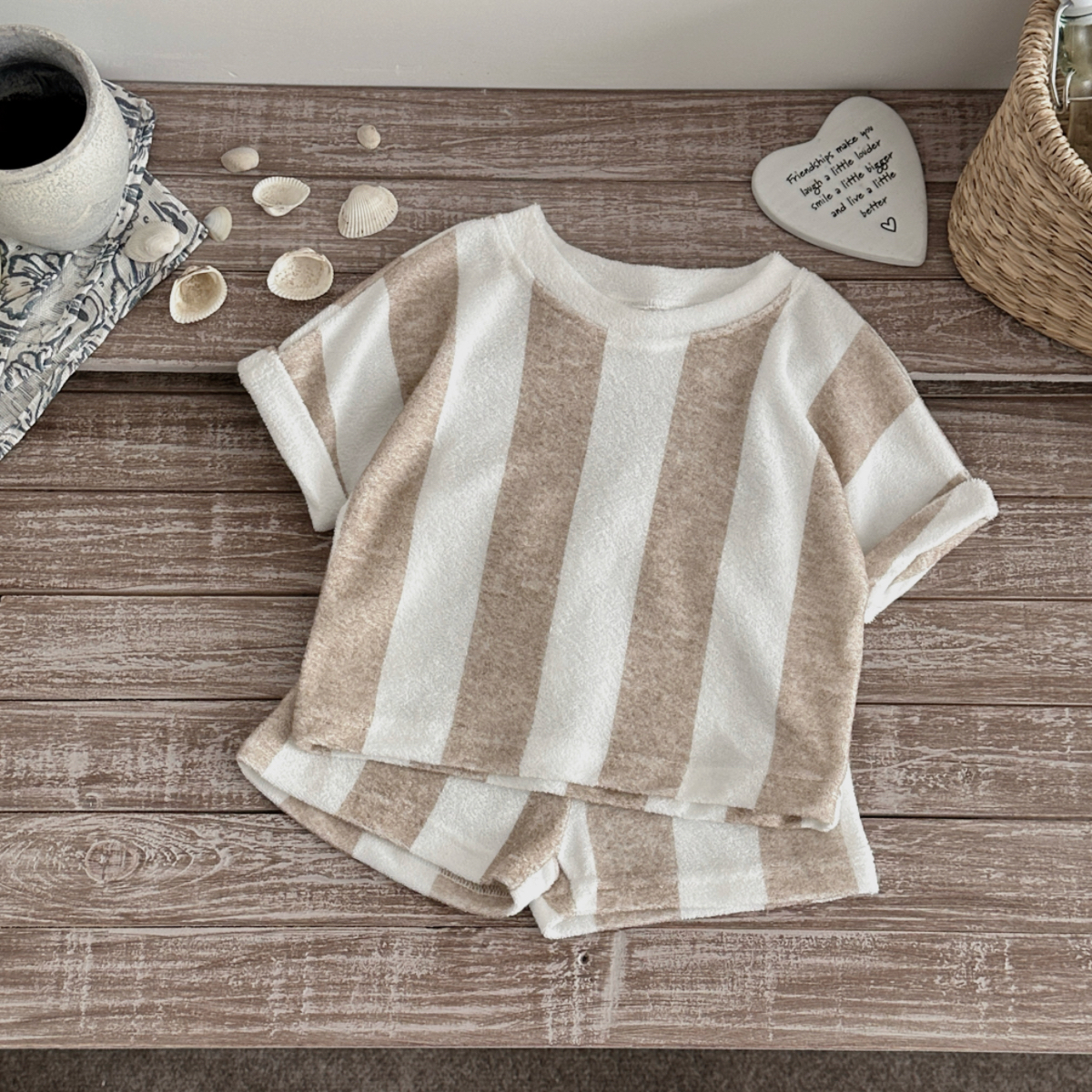 Baby Clothing Store - Kids Clothes Children's Striped Suit Short-sleeved+shorts