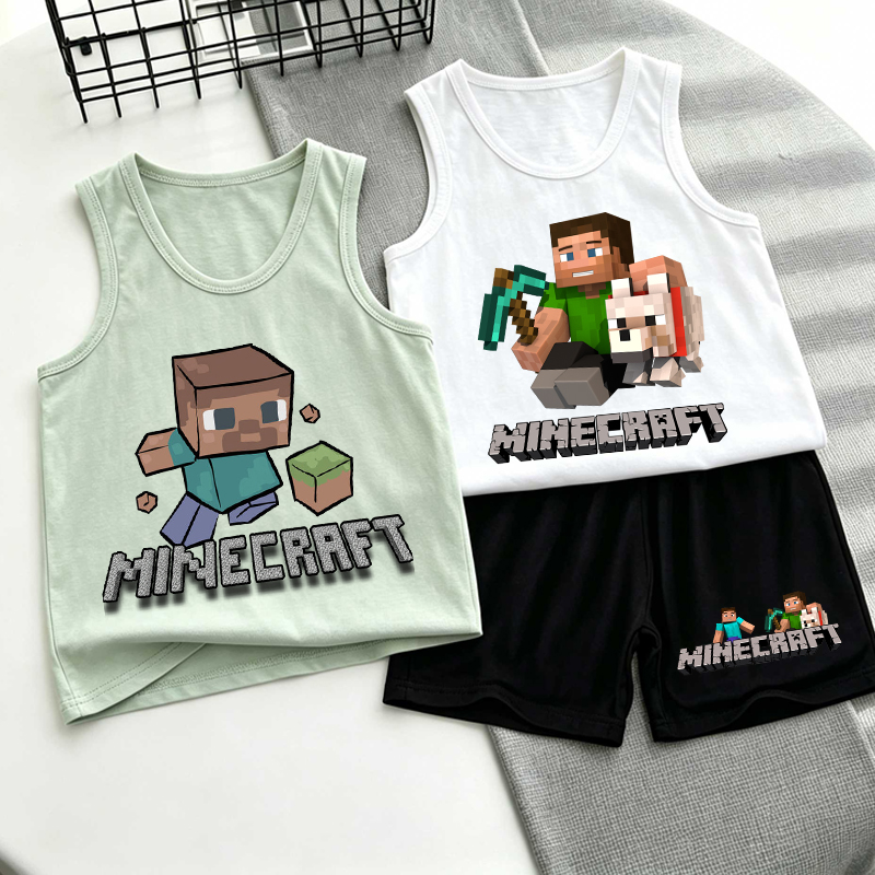 Baby Clothing Kit - Minecrafted Children Vest+shorts Set Boy Baby