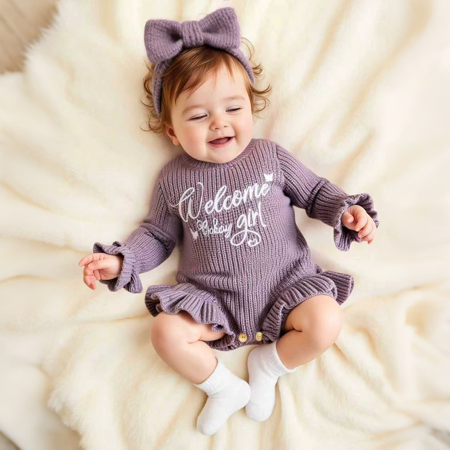 Baby Clothing Store - Ylsteed Butterfly Embroidery Knitting Newborn Ruffle