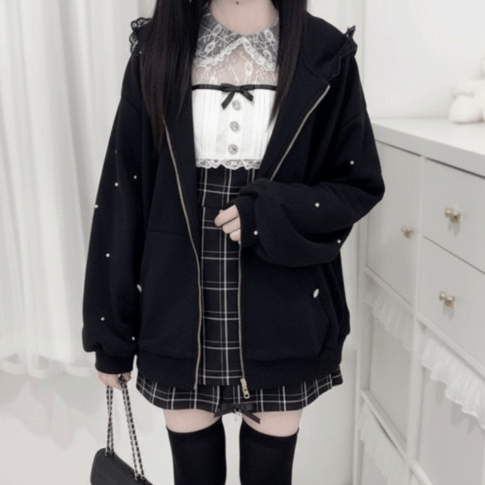 Knit Cardigan Infant - Long Sleeve Strapped Rabbit Ear Hoodie