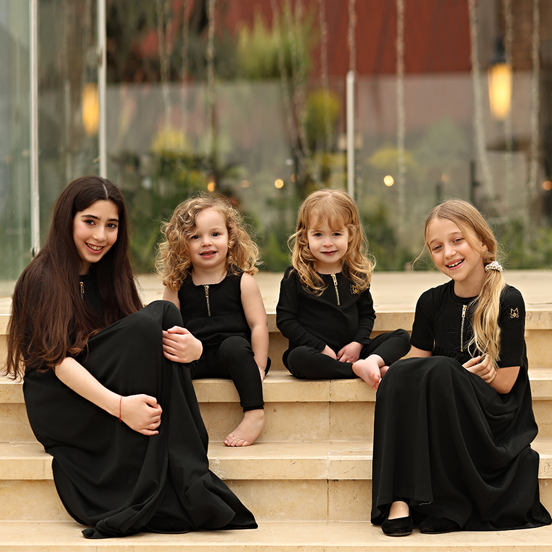 Baby Clothing For Sale - Summer black ribbed family matching clothes