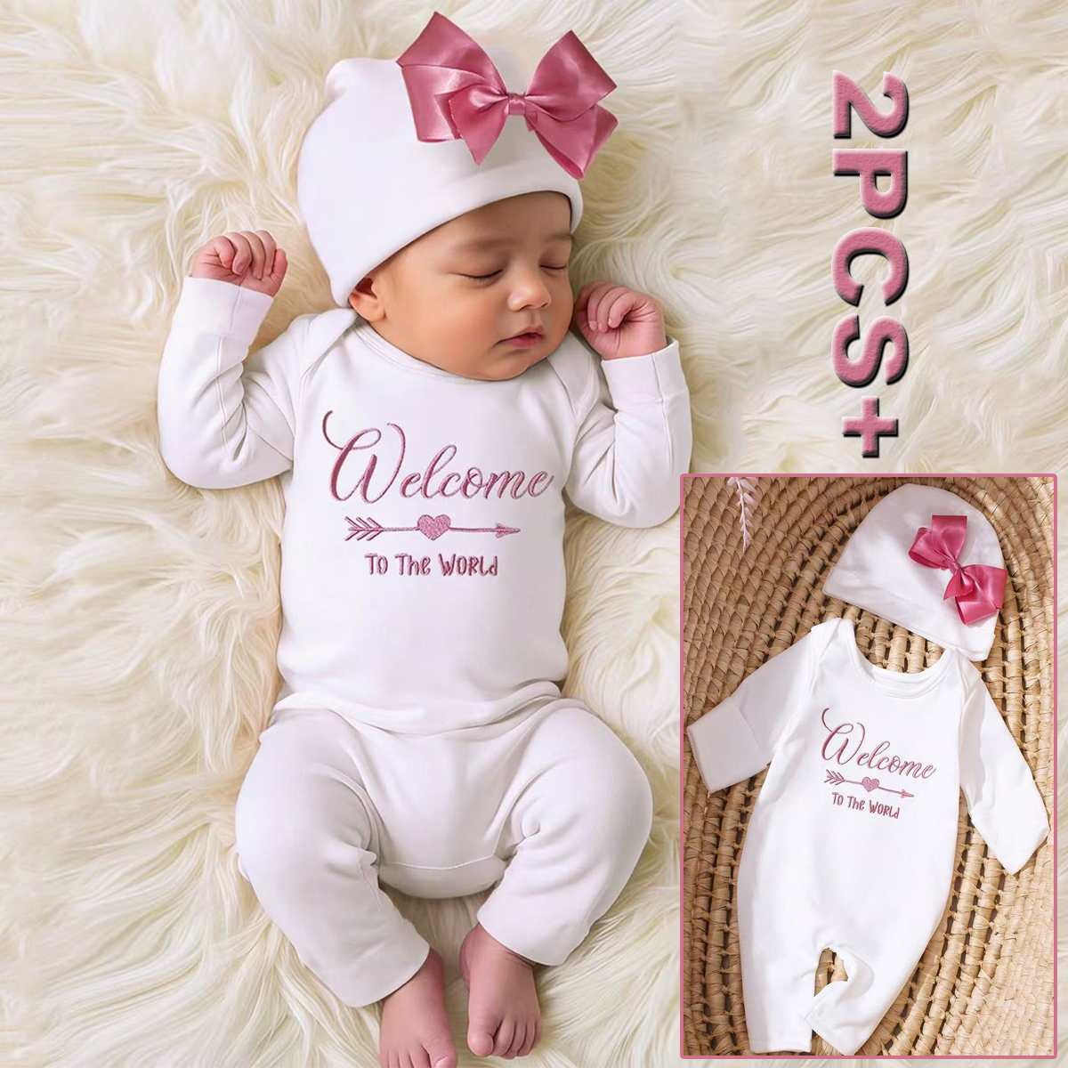Baby Clothing Store - Ylsteed 2Pcs Newborn Photography Long Tleeves