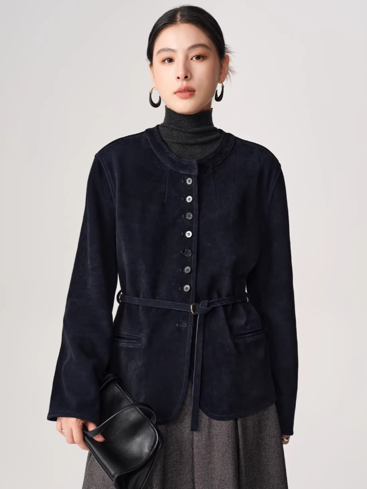Baby Clothing High End - Classic O-neck Genuine Leather Jackets for