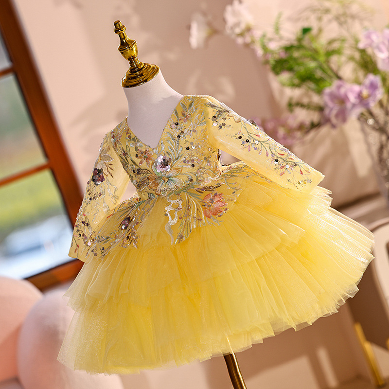 Golden Yellow Sequined Floral  - Baby Clothing High End recensione e prezzo