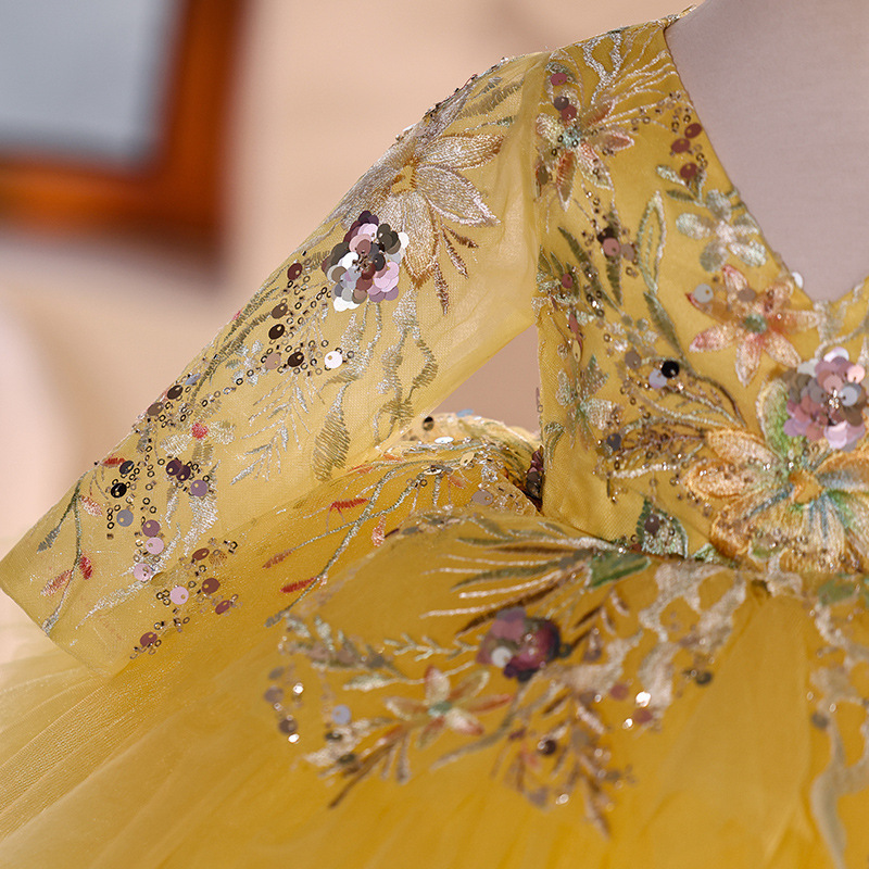 Golden Yellow Sequined Floral  - Baby Clothing High End recensione e prezzo