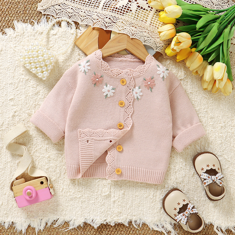 Pink Baby Girl Floral Sweaters - Knit Cardigan Infant recensione e prezzo