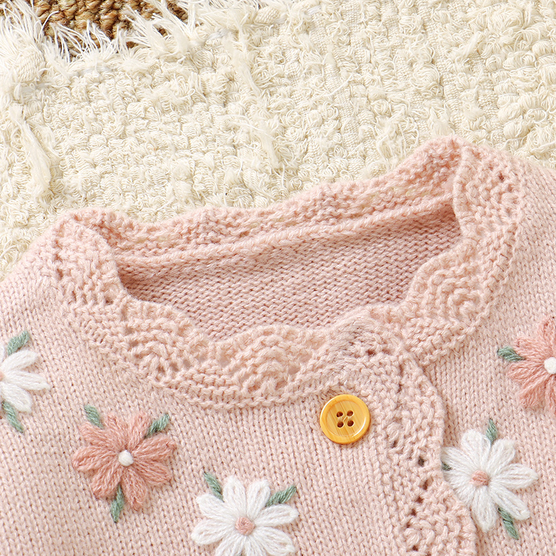 Pink Baby Girl Floral Sweaters - Knit Cardigan Infant recensione e prezzo