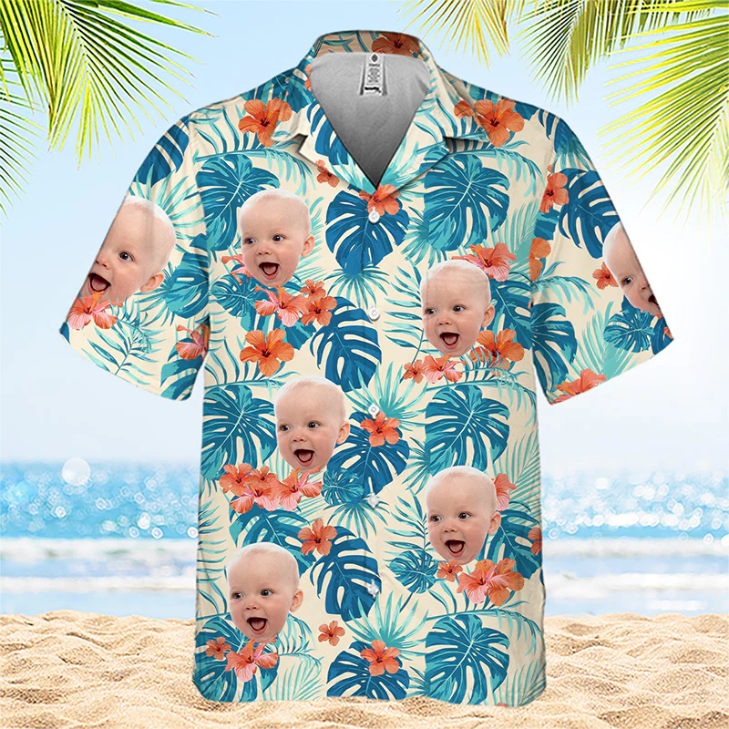 Face Photo Baby Shirts For Men - Baby Clothing Hawaii recensione e prezzo