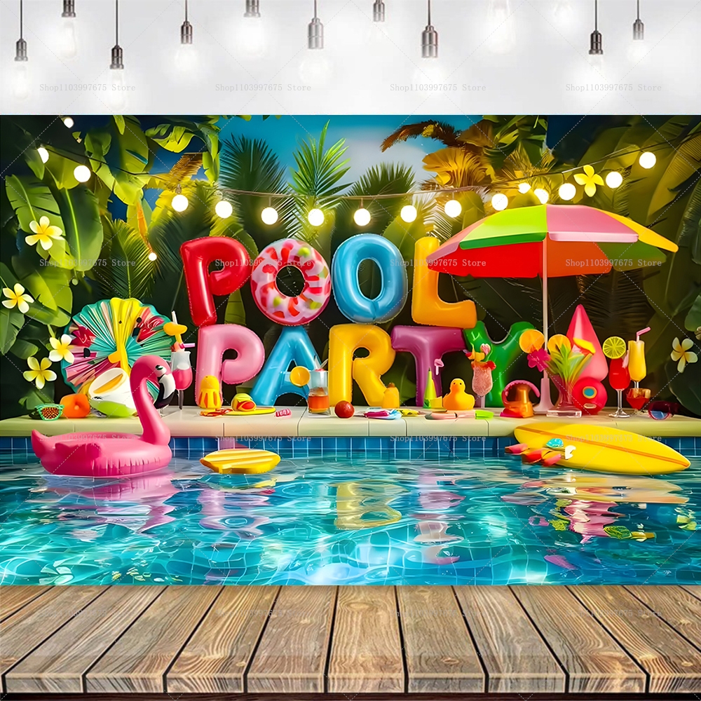 Summer Pool Party Backdrops Ho - Baby Clothing Hawaii recensione e prezzo