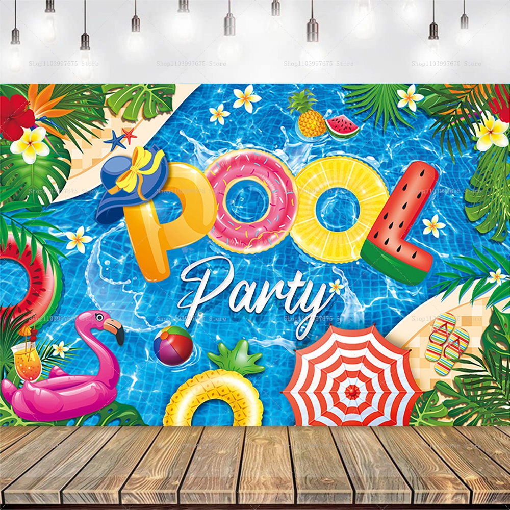Summer Pool Party Backdrops Ho - Baby Clothing Hawaii recensione e prezzo