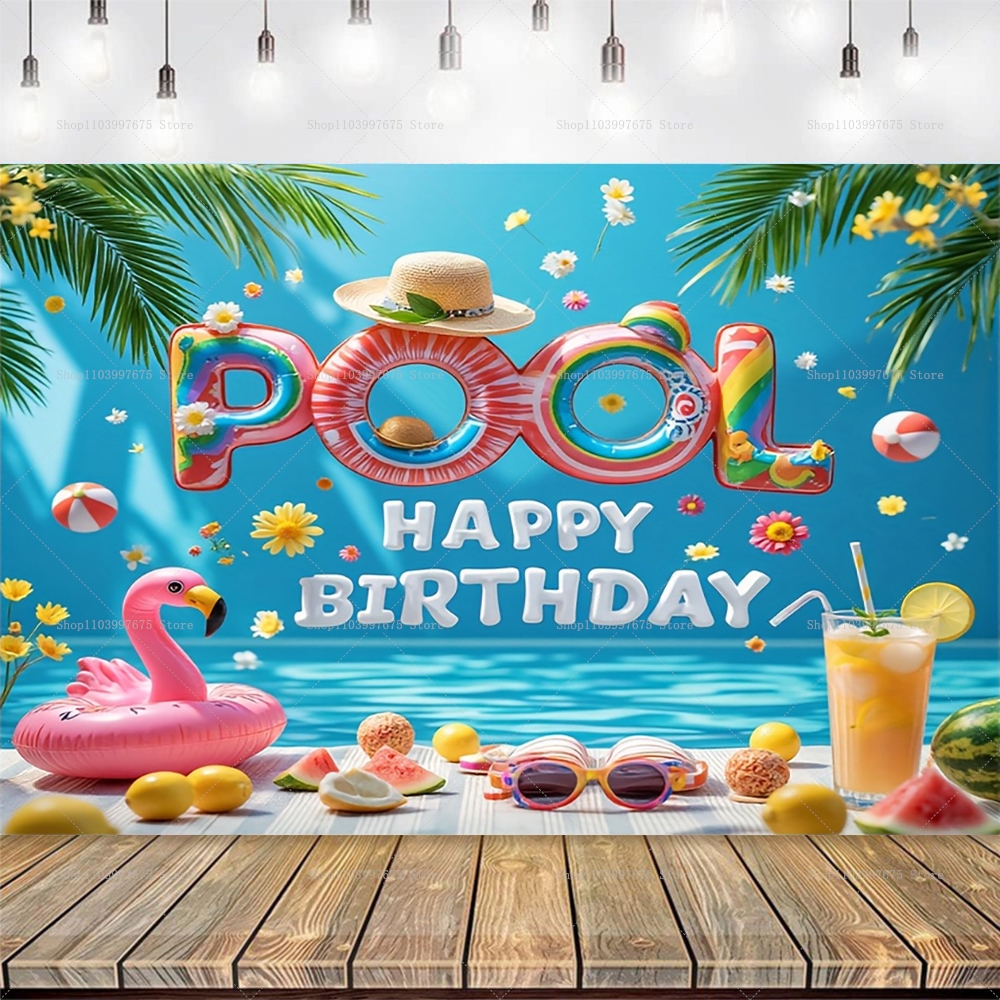 Summer Pool Party Backdrops Ho - Baby Clothing Hawaii recensione e prezzo