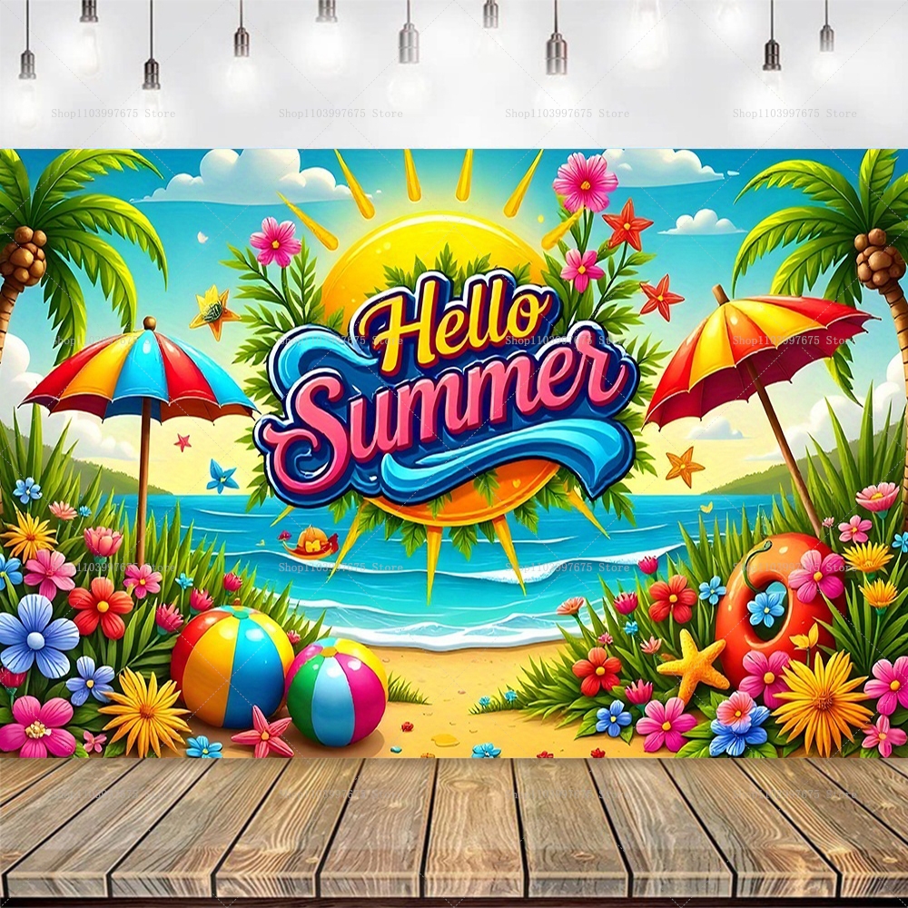Summer Pool Party Backdrops Ho - Baby Clothing Hawaii recensione e prezzo